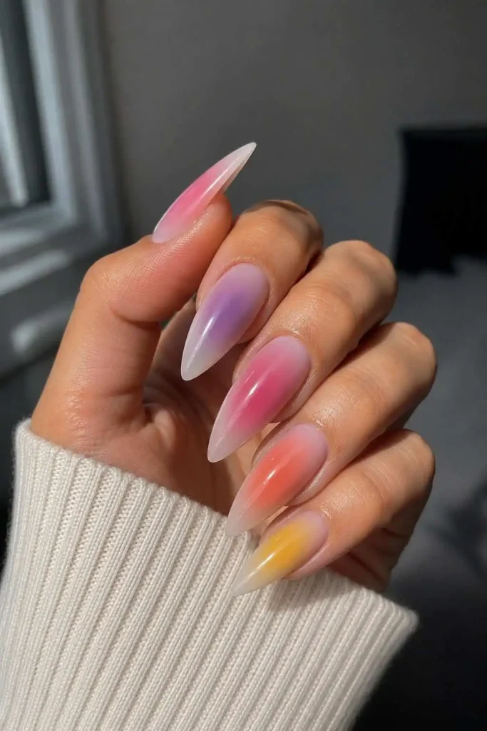 Aura Nails with Subtle Color Blends