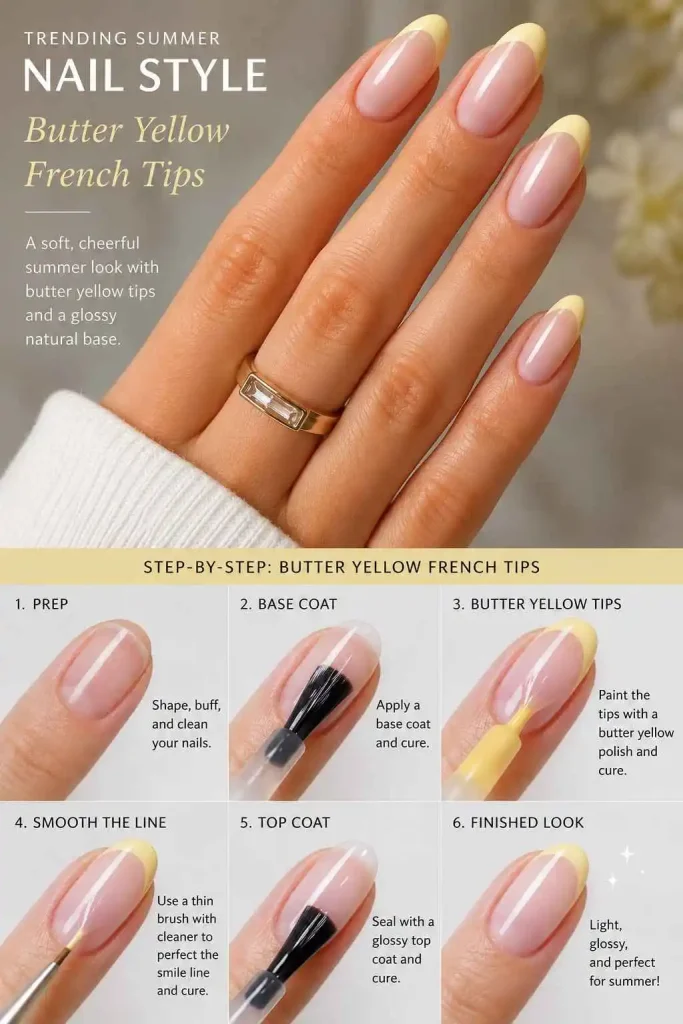 Butter Yellow French Tips