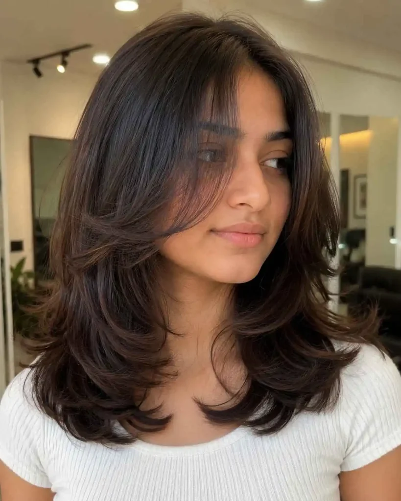 Butterfly Haircut on Medium-Length Hair