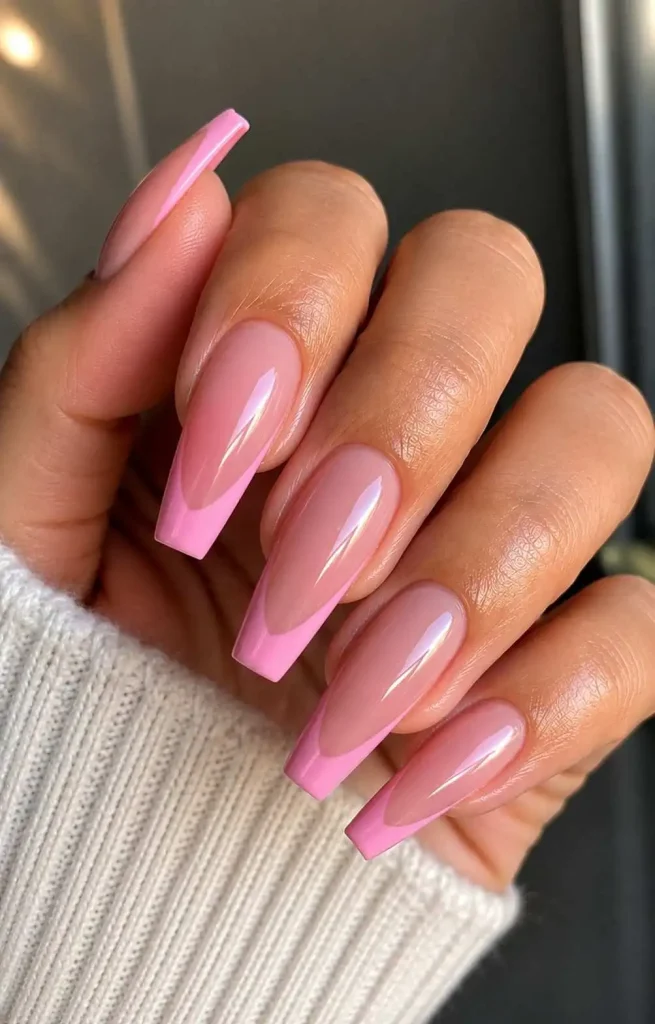 Pink French Tip Nails