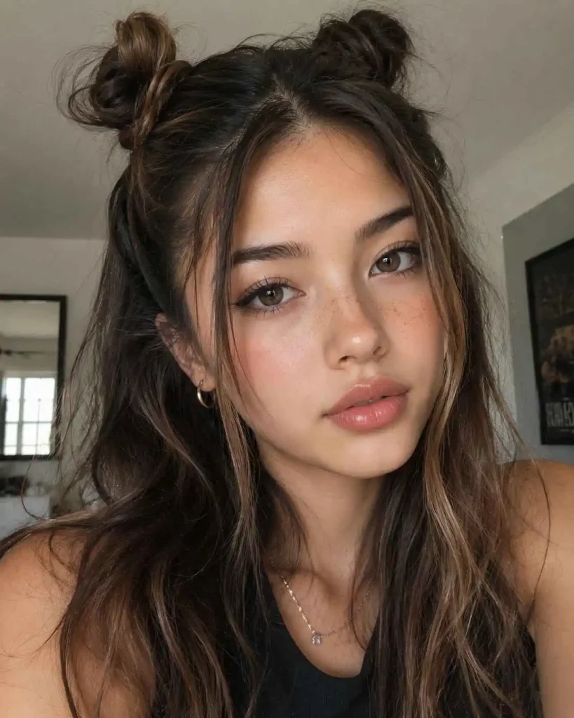 Space Buns and Half-Up Styles
