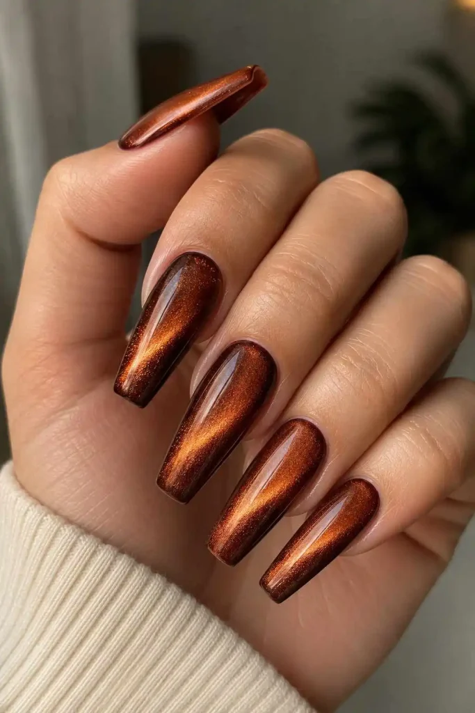 Cat Eye Copper Magnetic Nails