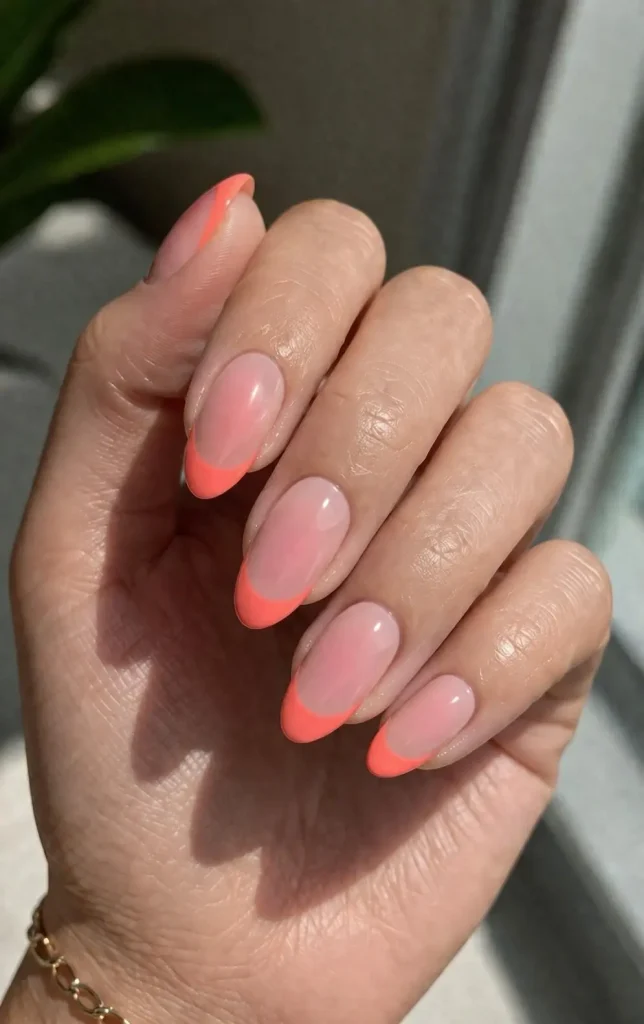 Coral French Tips