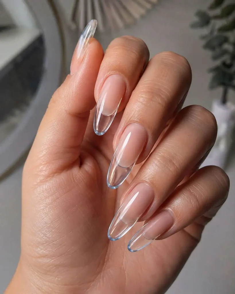 Glass Nail Effect with Translucent Tips