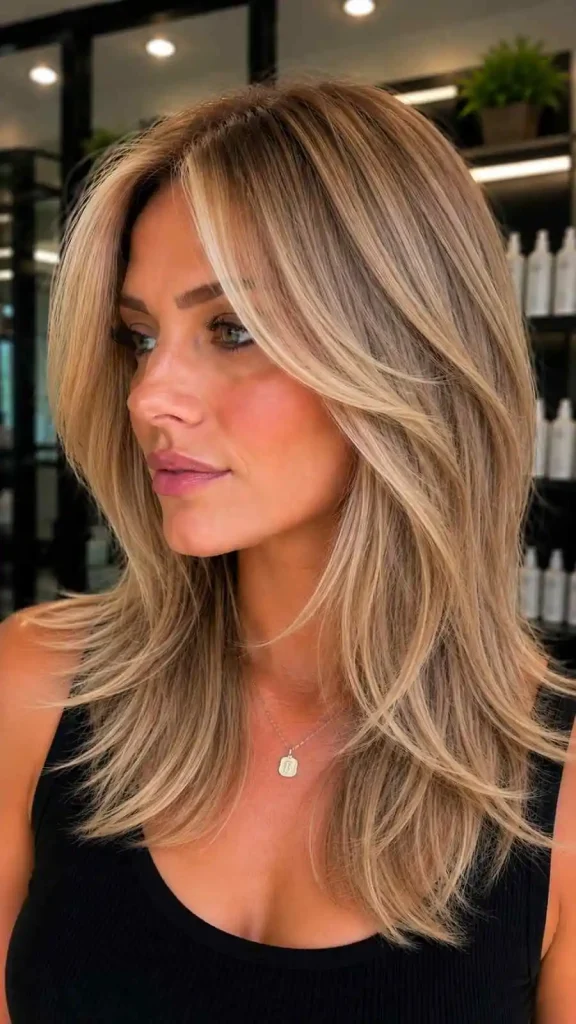 Caramel Blonde Face Framing Layers