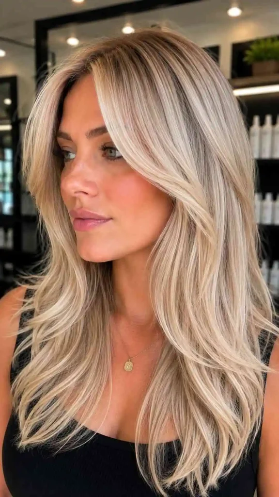 Cream Blonde Long Layers