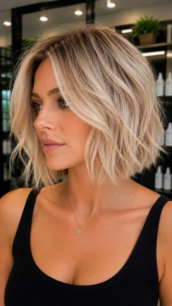 Linen Blonde Textured Bob